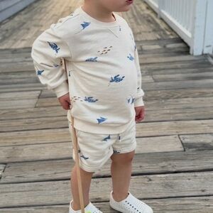 Toddler boy matching whale set